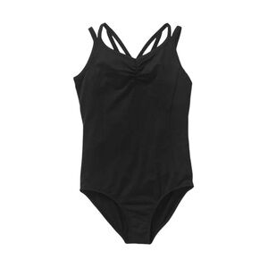 Danskin Girls Leotard Black Strappy Back Dance Gymnastics 4/5